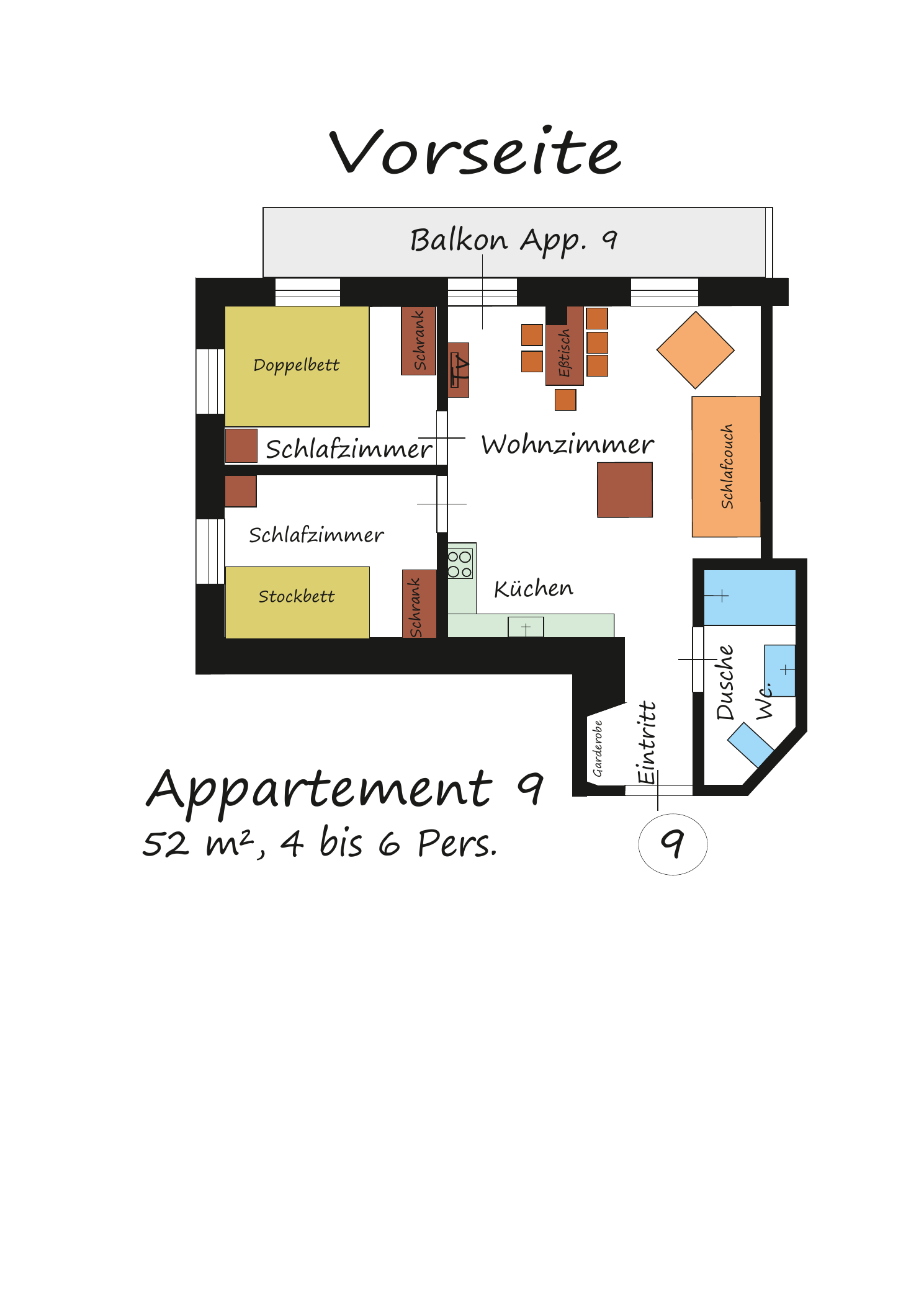 Floor plan of apartment 9