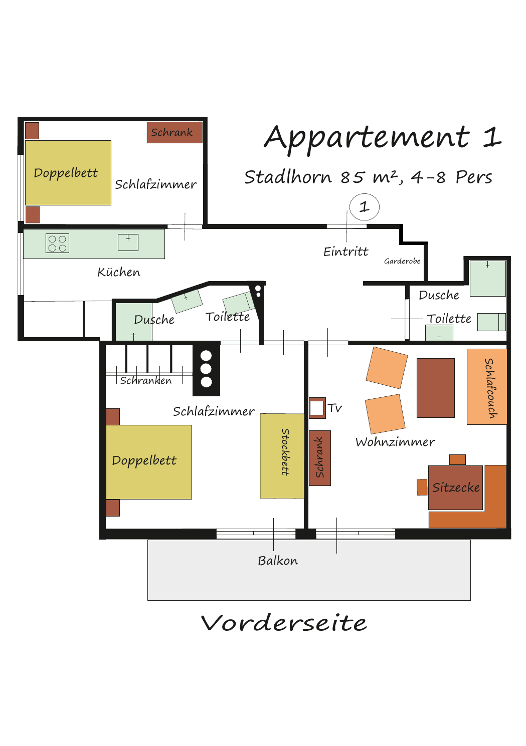 Floor plan of apartment 1