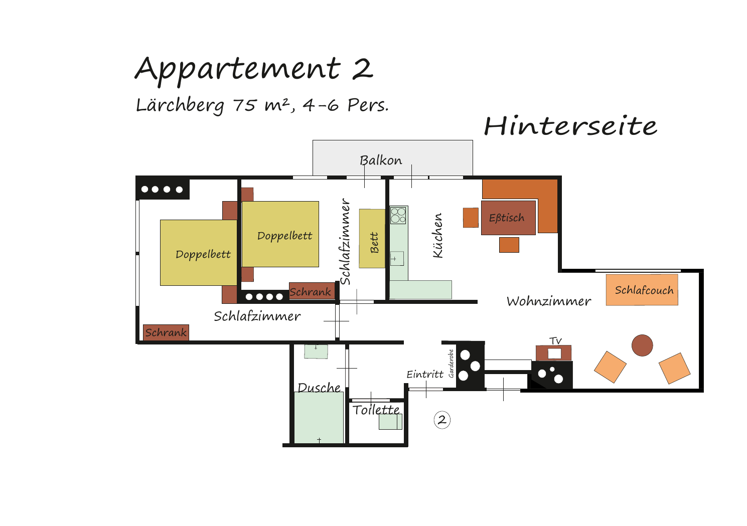 Grundriss von Appartement 2